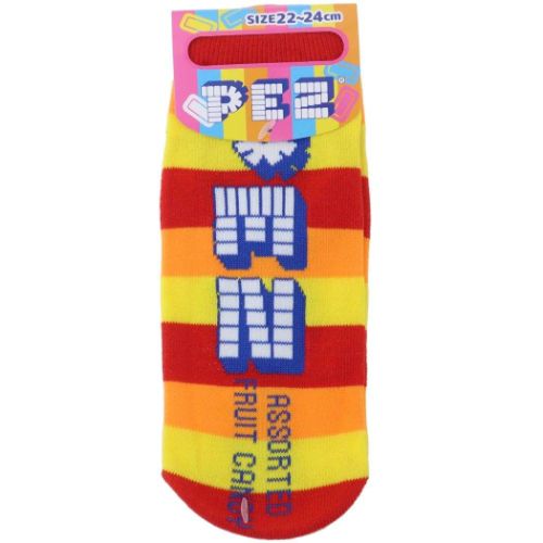 PEZ 女性用靴下 レディースソックス ストライプ お菓子パッケージ かわいい グッズ メール便可