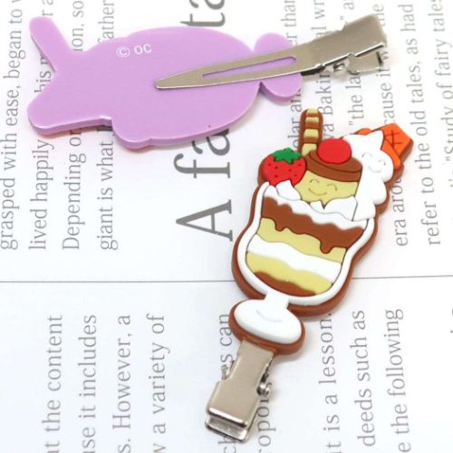 おえかきさん ヘアアクセ 前髪クリップ2個セット めろんそーださんとぷりんぱふぇさん かわいい おもしろ雑貨 グッズ メール便可