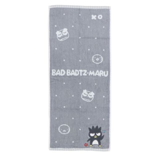 バッドばつ丸 フェイスタオル ジャガードロングタオル キュートばつ丸 サンリオ キャラクター グッズ メール便可