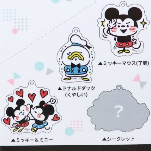 カナヘイ画 ディズニー キーリング トレーディングアクリルキーホルダー全8種 ミッキー&フレンズ ディズニー メール便可