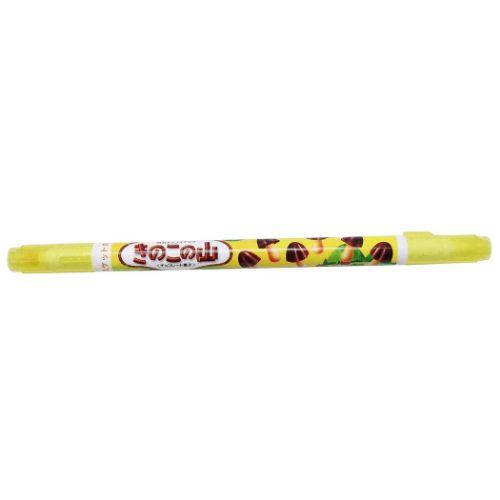 きのこの山 カラーペン ダブルマーカー 2 ビスケットの香り付き イエロー お菓子パッケージ キャラクター グッズ メール便可