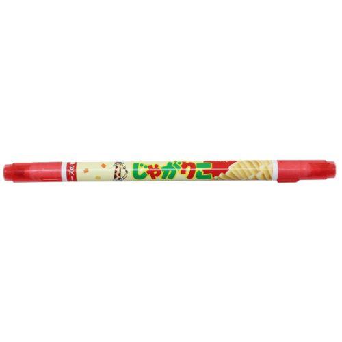 じゃがりこ カラーペン ダブルマーカー チーズ チーズの香り付き レッド お菓子パッケージ キャラクター グッズ メール便可