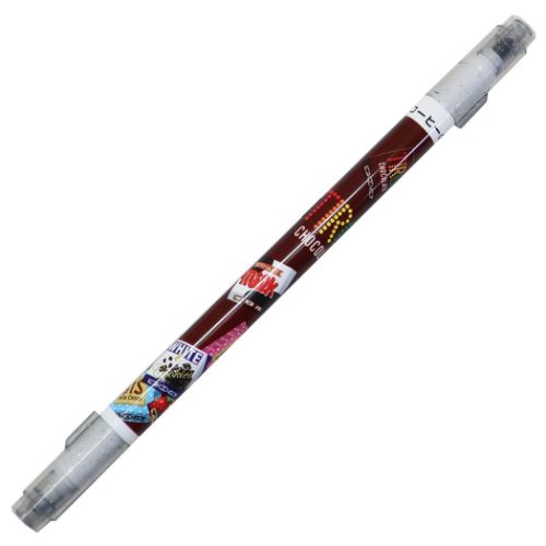 チロルチョコ カラーペン ダブルマーカー 2 コーヒーの香り付き ブラック お菓子パッケージ キャラクター グッズ メール便可