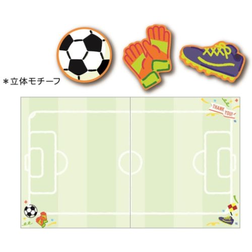 サッカー部 色紙 二つ折りメッセージボード シール＆封筒付き スポーツ 部活シリーズ 寄せ書き シール グッズ