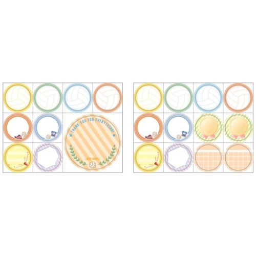 バレー部 色紙 二つ折りメッセージボード シール＆封筒付き スポーツ 部活シリーズ 寄せ書き シール グッズ