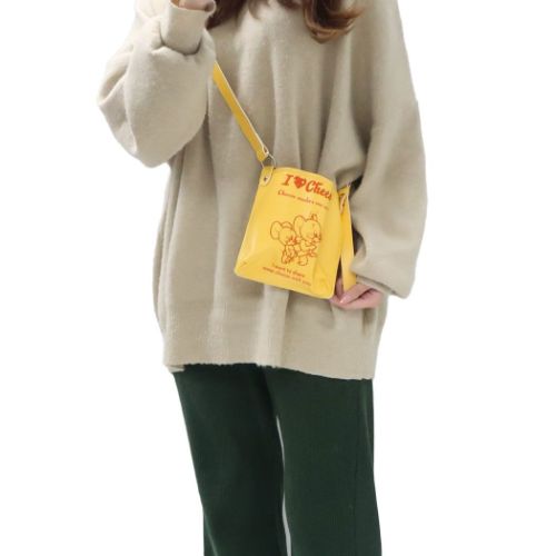 トムとジェリー ショルダーバッグ スクエアミニショルダーバッグ アイラブチーズ ワーナーブラザース キャラクター グッズ