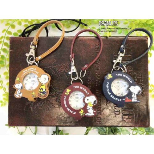 スヌーピー 懐中時計 ストラップルーペウォッチ RE ピーナッツ キャラクター グッズ メール便可