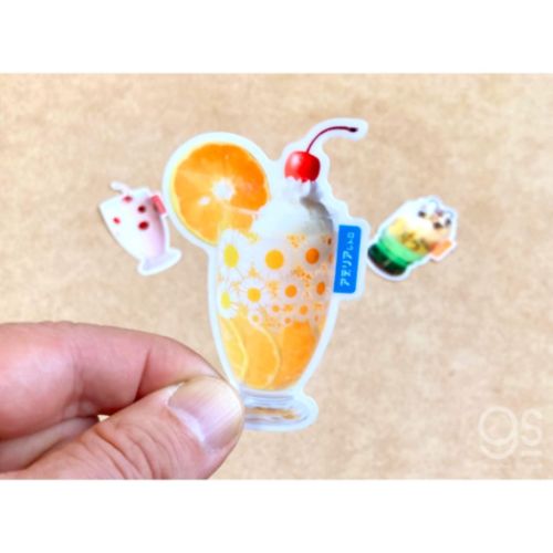 アデリアレトロ ダイカットシール 透明ステッカー クリームソーダ8 耐水耐光 グッズ メール便可