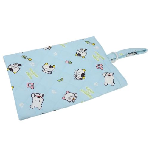 タマ＆フレンズ キルトシューズケース 体育館靴入れ サックス 新入学 キャラクター グッズ メール便可