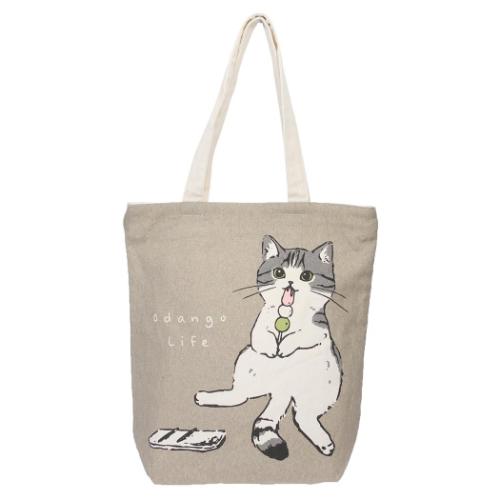 トートバッグ ファスナー付きキャンバストート よもぎとお団子 かわいい グッズ メール便可