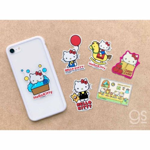 ハローキティ ダイカットシール 塩ビステッカー 70’s 木馬 サンリオ キャラクター グッズ メール便可