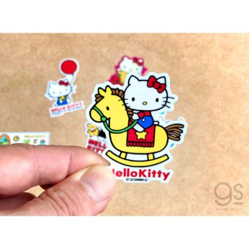 ハローキティ ダイカットシール 塩ビステッカー 70’s 木馬 サンリオ キャラクター グッズ メール便可