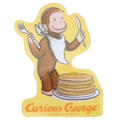 おさるのジョージ ダイカットシール ダイカットビニールステッカー クラシック パンケーキ 絵本キャラクター グッズ メール便可