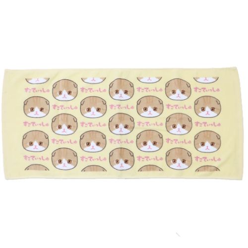 にゃんにゃんにゃーるど フェイスタオル プリントロングタオル すこてぃっしゅ ねこ かわいい グッズ メール便可