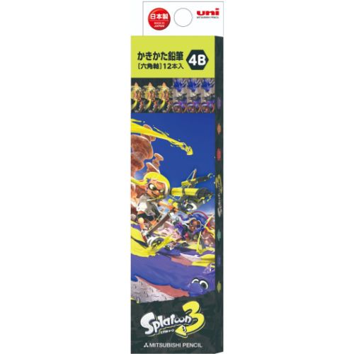 スプラトゥーン3 鉛筆 六角軸えんぴつ12本セット4B uni 新入学 キャラクター グッズ メール便可