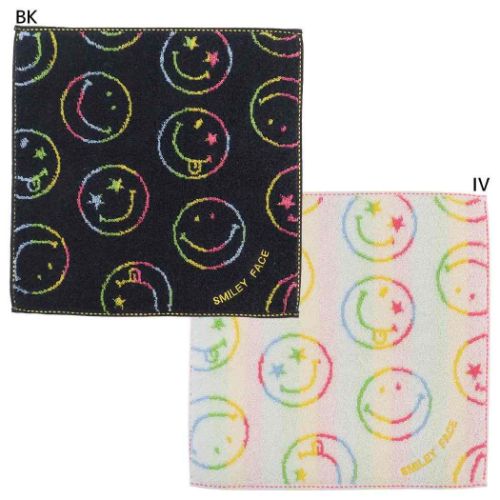 スマイリーフェイス ミニタオル タオルチーフ ニコネオン Smiley Face キャラクター グッズ メール便可