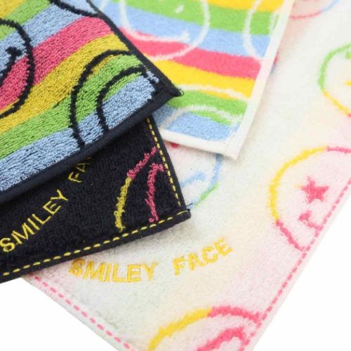 スマイリーフェイス ミニタオル タオルチーフ ニコネオン Smiley Face キャラクター グッズ メール便可
