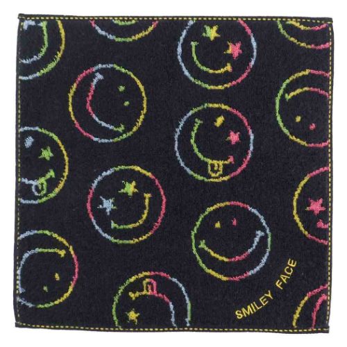スマイリーフェイス ミニタオル タオルチーフ ニコネオン Smiley Face キャラクター グッズ メール便可