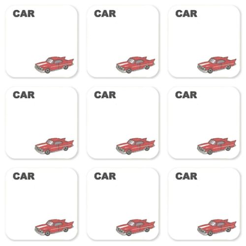 名前ラベル シール＆アイロン両用ネームタグ 9枚セット 車 新入学 お気に入りシリーズ メール便可