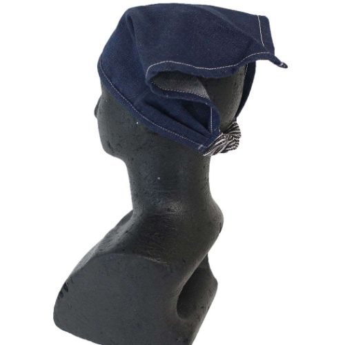 エプロンセット キッズエプロン＆三角巾 L デニムスタイル ネイビー 子供 子ども 男の子 女の子 親子お料理 キッチン用品 グッズ