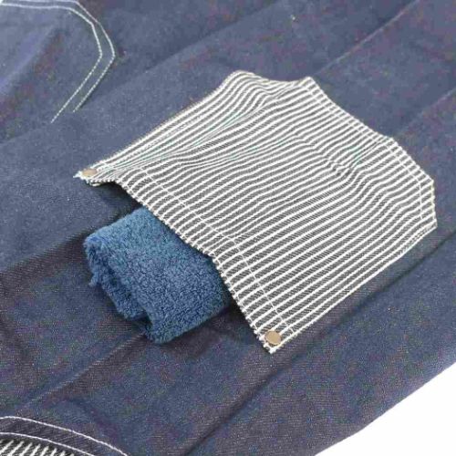 エプロンセット キッズエプロン＆三角巾 L デニムスタイル ネイビー 子供 子ども 男の子 女の子 親子お料理 キッチン用品 グッズ