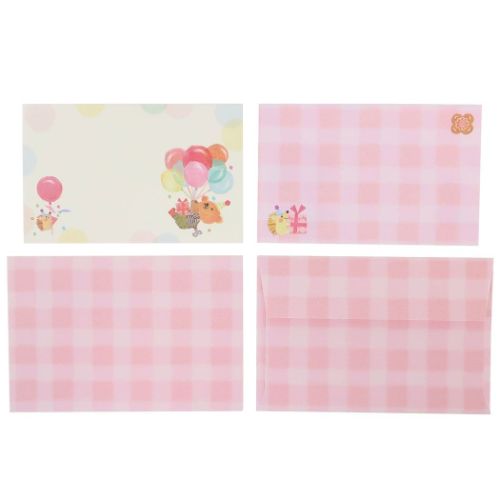 upcheeka アプチェカ グリーティングカード ミニメッセージカード くま 風船 かわいい グッズ メール便可