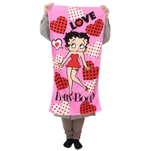 ベティブープ バスタオル プリントビッグタオル ハート BETTY BOOP キャラクター グッズ