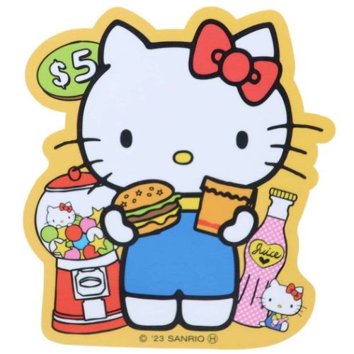 ハローキティ ダイカットシール ダイカットビニールステッカー フード サンリオ キャラクター グッズ メール便可