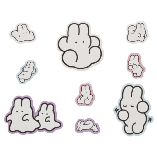 siroiusagichan フレークシール ピースシール ライトパープル かわいい グッズ メール便可