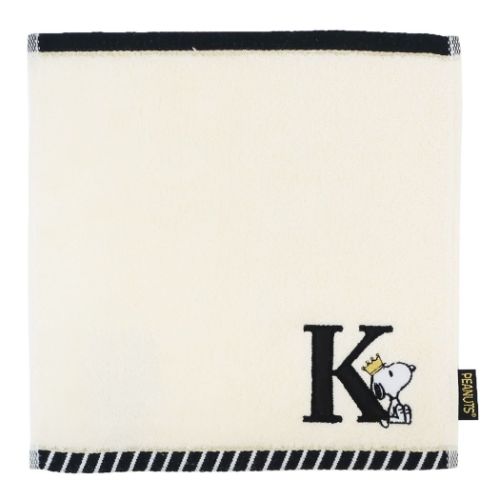 スヌーピー ミニタオル ふわふわイニシャルハンカチタオル K ピーナッツ キャラクター グッズ メール便可
