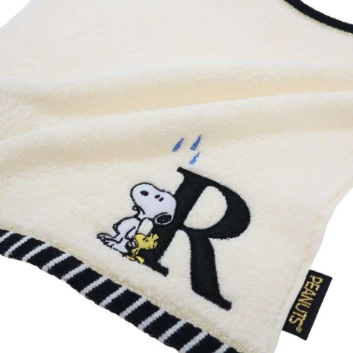 スヌーピー ミニタオル ふわふわイニシャルハンカチタオル R ピーナッツ キャラクター グッズ メール便可