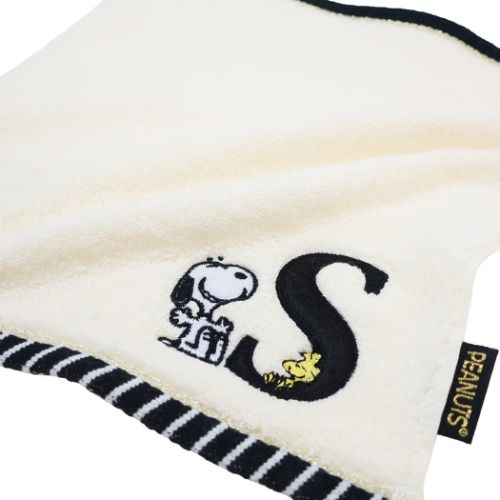 スヌーピー ミニタオル ふわふわイニシャルハンカチタオル S ピーナッツ キャラクター グッズ メール便可