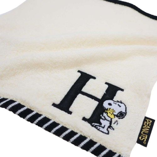 スヌーピー ミニタオル ふわふわイニシャルハンカチタオル H ピーナッツ キャラクター グッズ メール便可