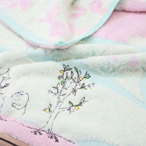 バーバパパ フェイスタオル ジャガードロングタオル オーガニックコットン ルーツ BARBAPAPA キャラクター グッズ メール便可