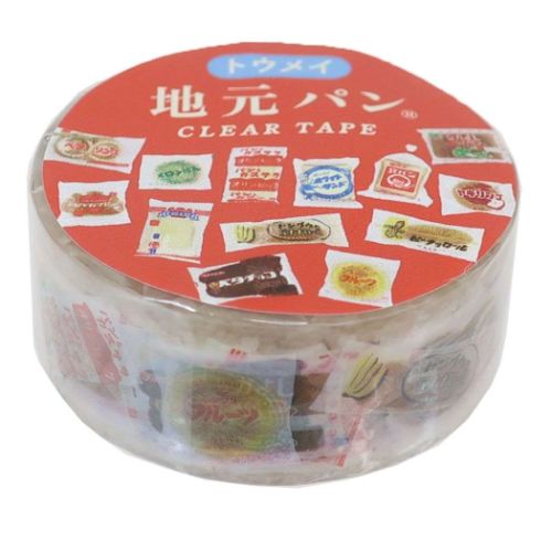 地元パン マスキングテープ 透明マスキングテープ 15mm透明マステ 地元パン おもしろ雑貨 文具 グッズ メール便可