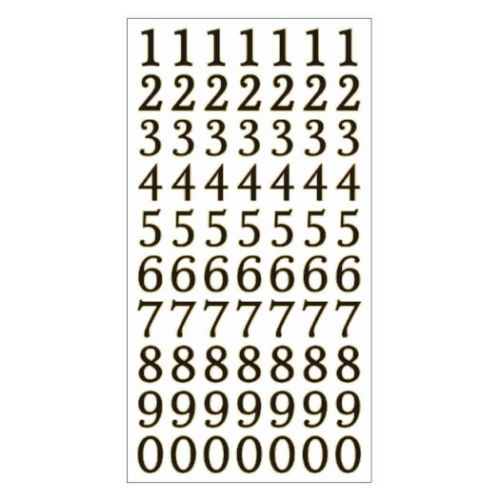 シールシート ふち箔クリア文字シール 数字 黒箔 グッズ メール便可