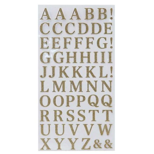 アルファベット 金 シールシート グリッター文字シール ゴールド グッズ メール便可
