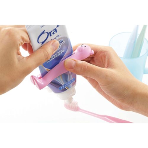 キッチン雑貨 おやこdeキュッ チューブ絞り くまピンク おもしろ雑貨 便利 グッズ メール便可