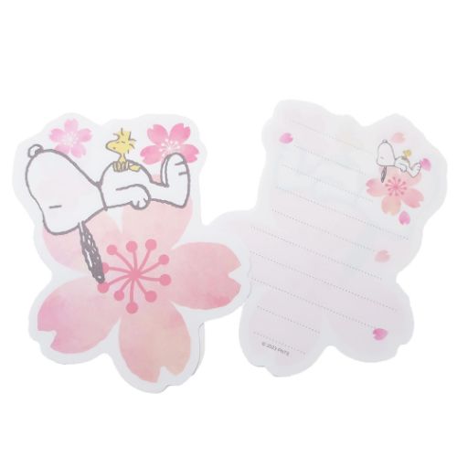 スヌーピー レターセット ダイカットミニレター さくら 春 ピーナッツ キャラクター グッズ メール便可