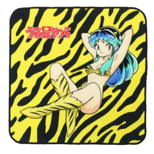 うる星やつら ミニタオル インクジェットプリントハンカチタオル イエローラム アニメキャラクター グッズ メール便可