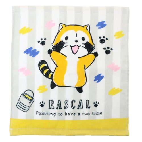 あらいぐまラスカル ハンドタオル プリントウォッシュタオル カラフルラスカル キジ 世界名作劇場 キャラクター グッズ メール便可