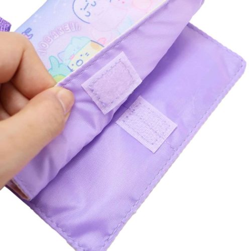 すみっコぐらし クリップポケット ショルダー付きおでかけポケット パープル サンエックス キャラクター グッズ メール便可