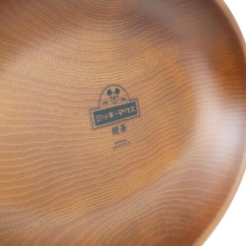 ミッキーマウス 深皿 木目オーバルプレート 喫茶 ディズニー キャラクター グッズ