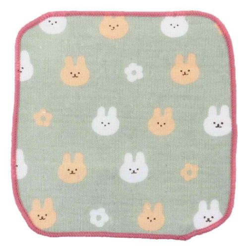 ミニタオル ガーゼミニミニタオル15cm ハンカチタオル うさぎ 新学期準備雑貨 グッズ メール便可