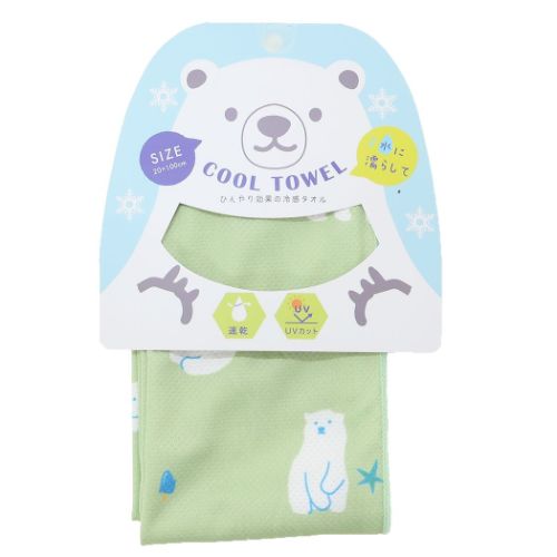 夏用ひんやりタオル クールタオル しろくま アニマル グッズ メール便可
