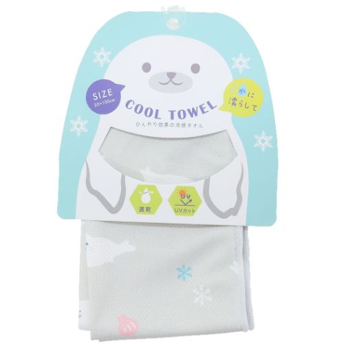 夏用ひんやりタオル クールタオル あざらし アニマル グッズ メール便可