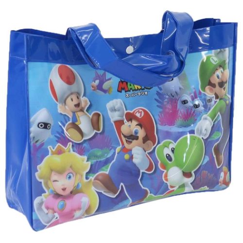 スーパーマリオ プールバッグ ビーチトートバッグ ブルー キャラクター グッズ