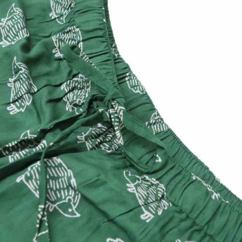 ハリオ ルームウェア 夏用ひんやりクールステテコ グリーン レディース メンズ ハリネズミ グッズ