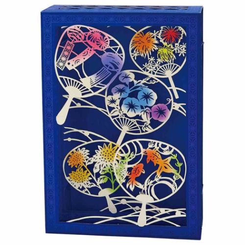 グリーティングカード シヨチユウJSP 46-3 立体レーザーカットカード サマーカード 箱形レーザーカットうちわ グッズ メール便可