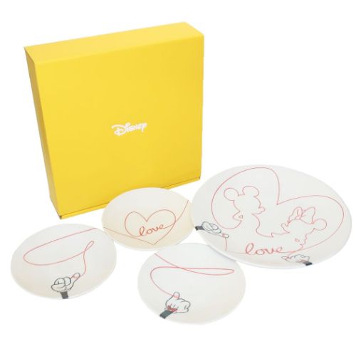 ミッキーマウス&ミニーマウス 食器セット 取り分けセット 大皿1枚&中皿3枚セット ディズニー キャラクター グッズ